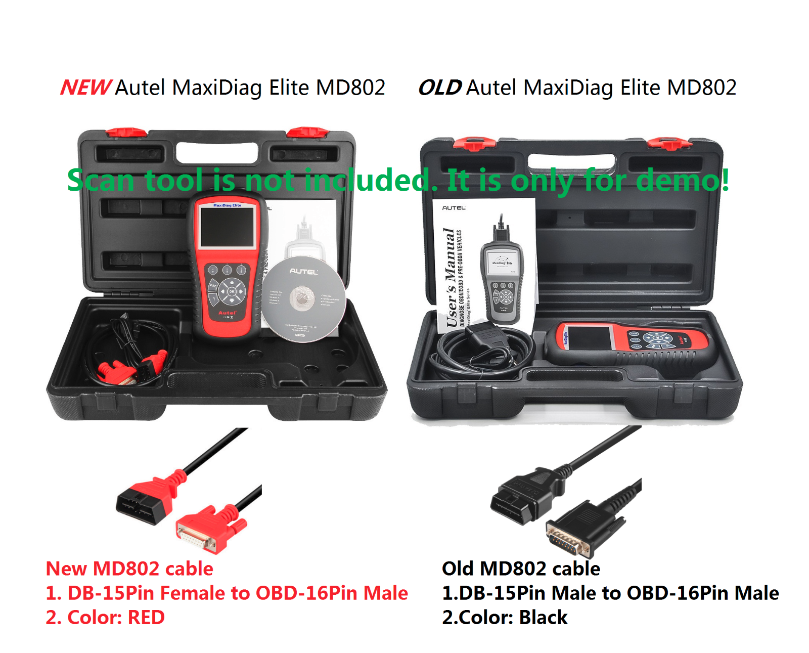 OBD2 Cable for Autel MaxiDiag Elite MD802(Old Version)